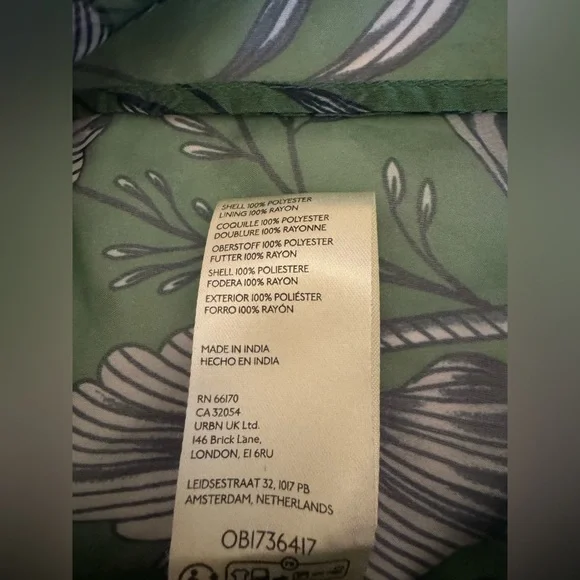 Large Anthropologie Penny Green Floral V-neck Midi Dress - Picture 7 of 10